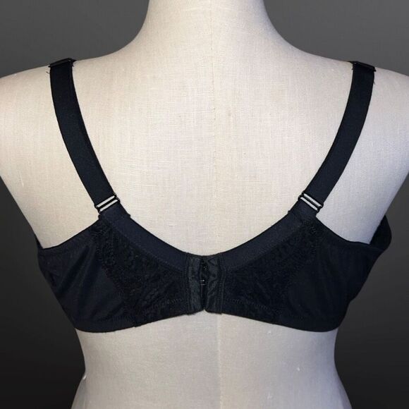 Plus Size Black Lace Auden Balconnette Lightly Lined Bra Size 46DDD - Picture 4 of 6